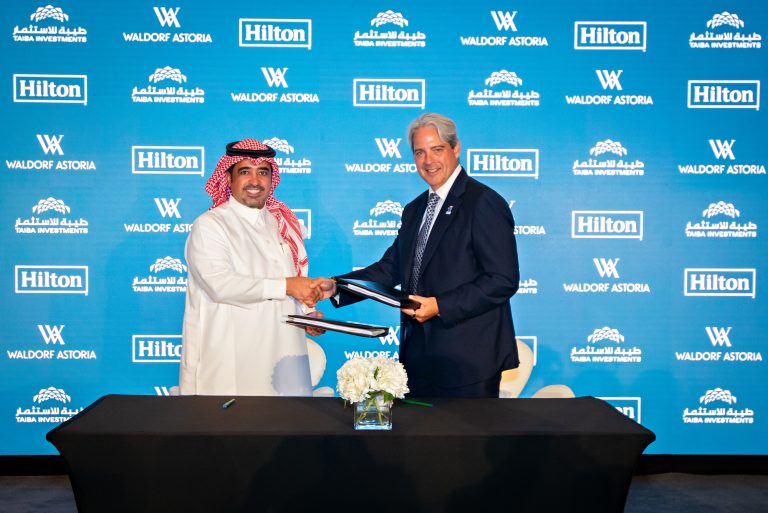 Taiba Investments Co. announces the signing of a contract with Hilton Worldwide to manage and operate “Taiba Front” hotel, owned by Al-Aqeeq Real Estate Development Company, a subsidiary of Taiba Investments. The hotel will be operated under the brand “Waldorf Astoria”